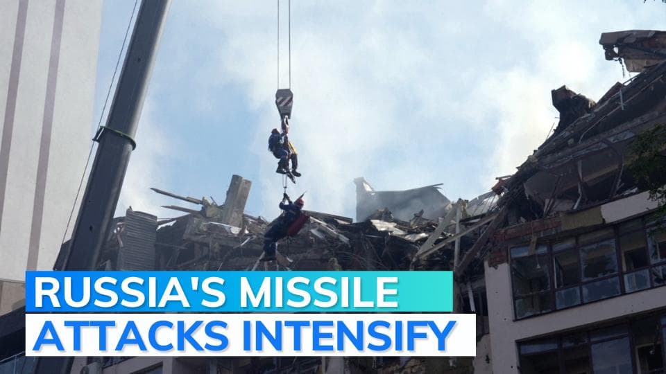 Russian missiles hit many Ukraine areas as G-7 nations rally against Moscow