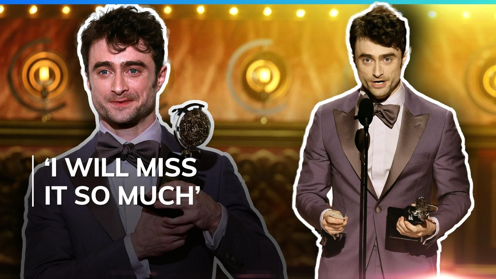 Daniel Radcliffe tears up as he accepts 1st Tony Award for ‘Merrily We Roll Along’ | Watch 