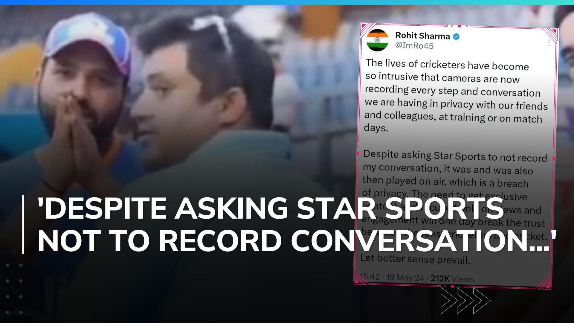Rohit Sharma lashes out at Star Sports for 'breaching his privacy' during IPL 2024