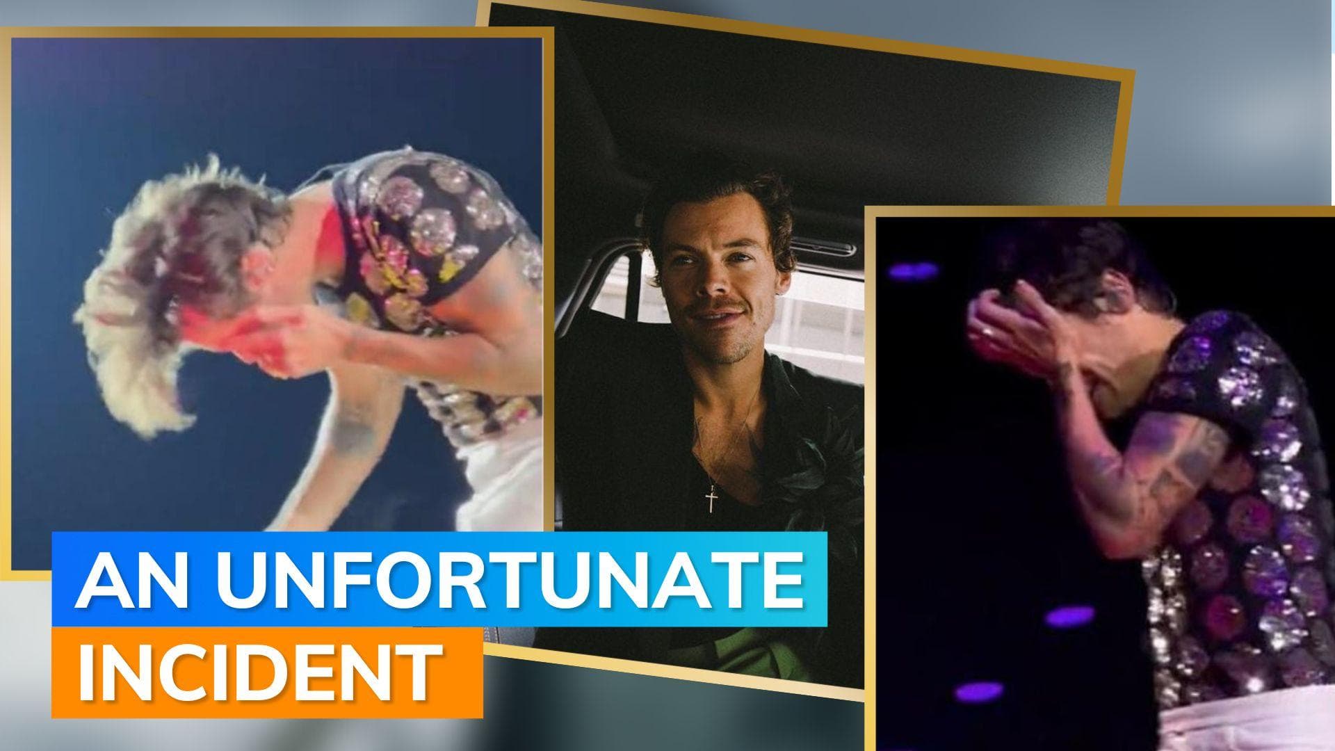 Harry Styles brutally hit by chocolate pieces thrown by fan at concert, video goes viral
