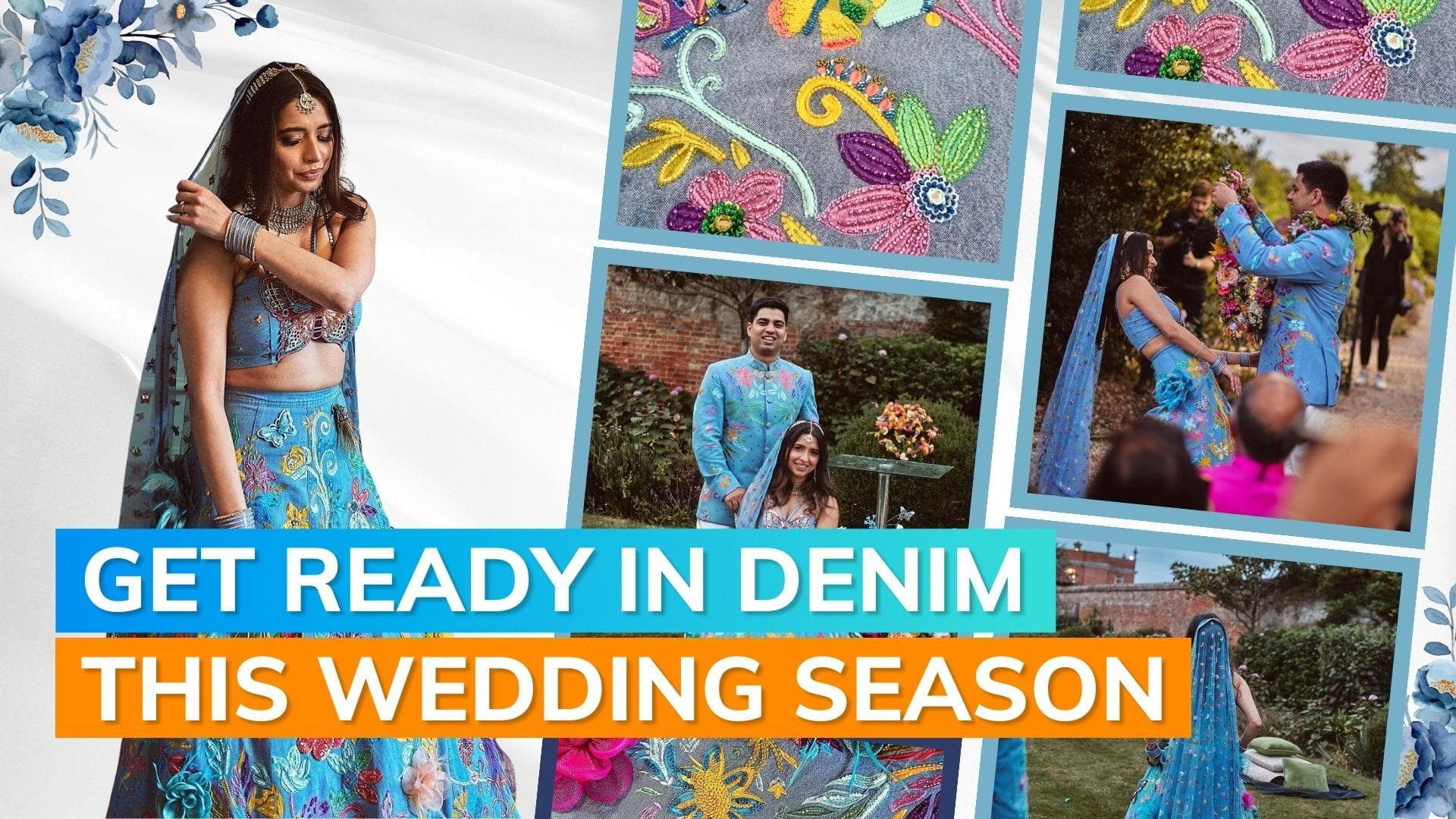 This couple looks stunning in a denim ensemble on their wedding day; have a look!