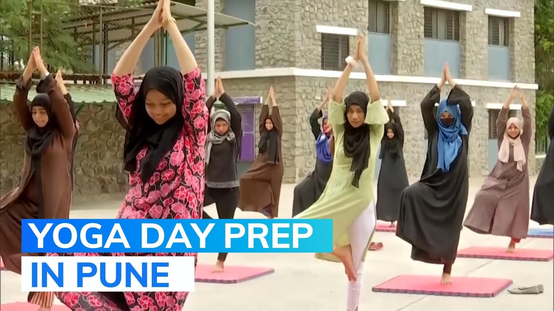 International Yoga Day 2022: Burqa-clad women in Pune take part in Yoga activities | Watch