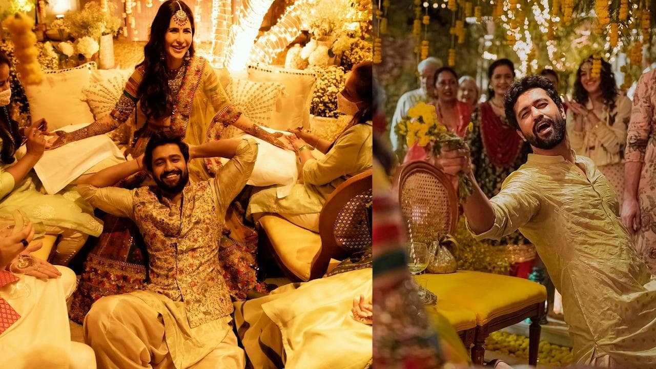 Vicky Katrina Wedding : ভিকির সঙ্গে জমিয়ে নাচলেন ক্যাটরিনা, ভাইরাল 'ভিক্যাট'-এর মেহেন্দির ছবি