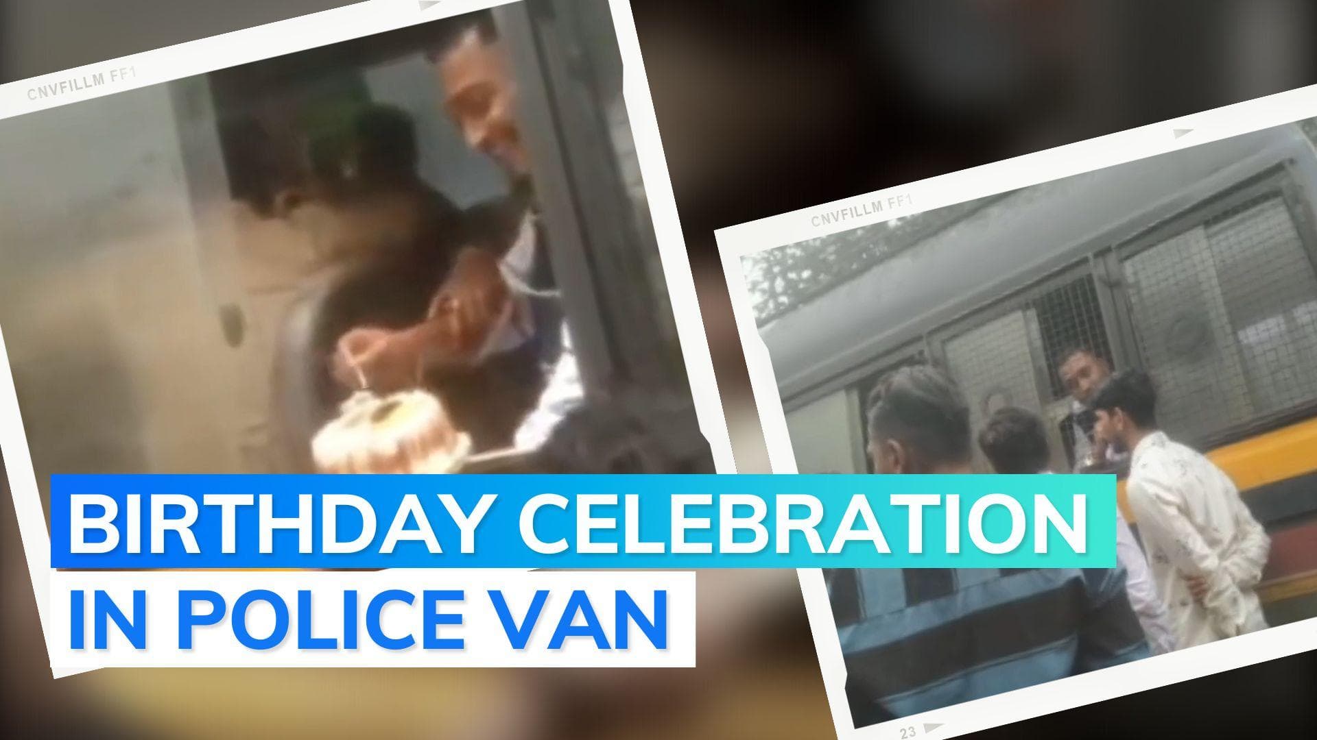 Video: Maharashtra gangster cuts birthday cake in police van