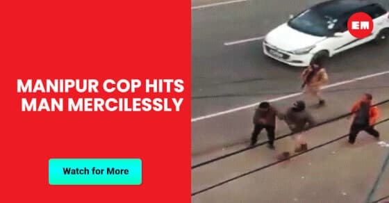 WATCH: Manipur cop beats man, threatens him with loaded gun