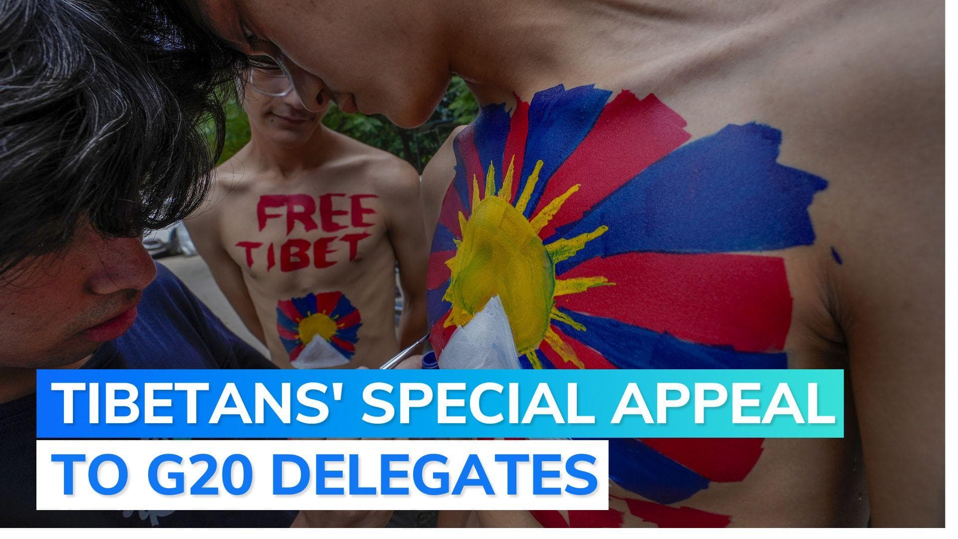 Tibetans protest against China as world leaders arrive in Delhi for G20 summit