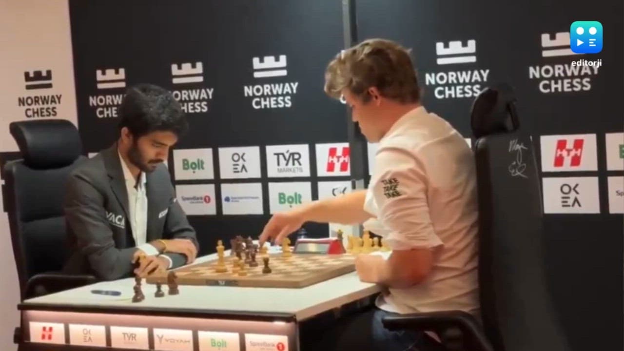 D Gukesh gets even with Carlsen, beats the world No.1 in Norway Chess
