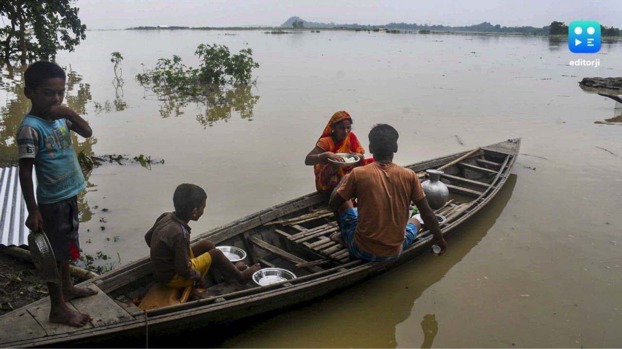 Assam flood remains grim with heavy rain resulting in water level rise, around 6.5 lakh affected