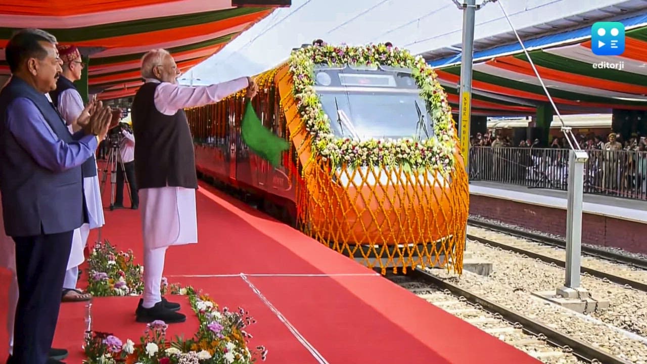 PM Modi flags off Katra-Srinagar Vande Bharat Express