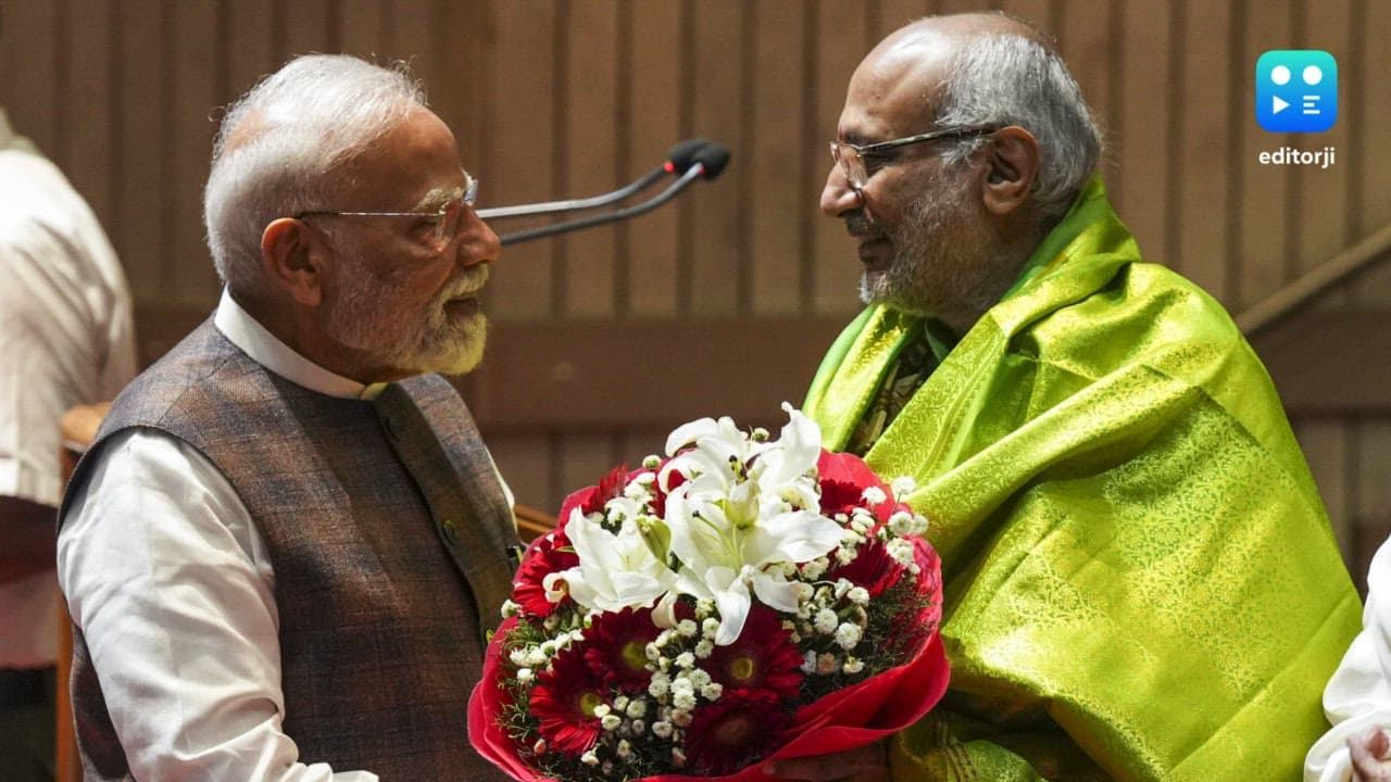 PM Modi, allies felicitate Radhakrishnan at NDA parliamentary party meeting