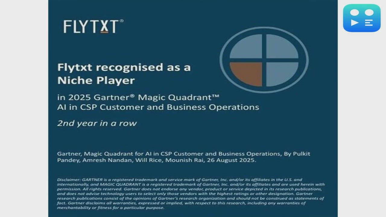 Flytxt mentioned as a Niche Player for Second Consecutive Year in the 2025 Gartner® Magic Quadrant™ for AI in CSP Customer and Business Operations