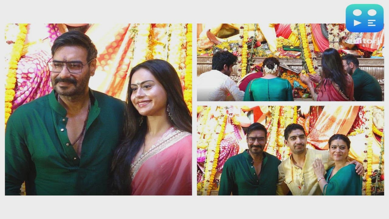 Ajay Devgn joins Kajol, daughter Nysa for Durga Puja celebrations 