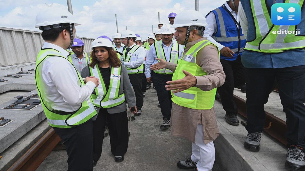 Gujarat: Railway Minister Vaishnaw and Japan's Minister Nakano inpects bullet train stretch in Surat