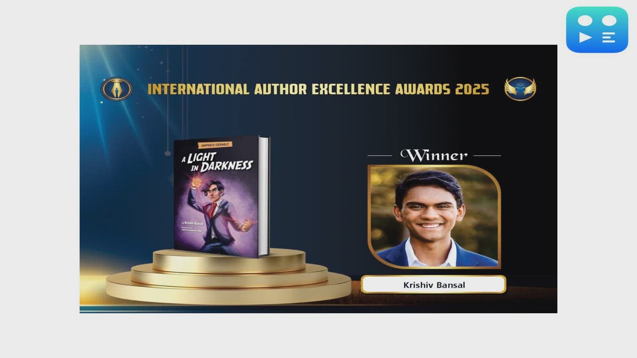 Krishiv Bansal Wins International Author Excellence Award 2025 for His Debut Novel "Ampheus Grenald: A Light in Darkness"
