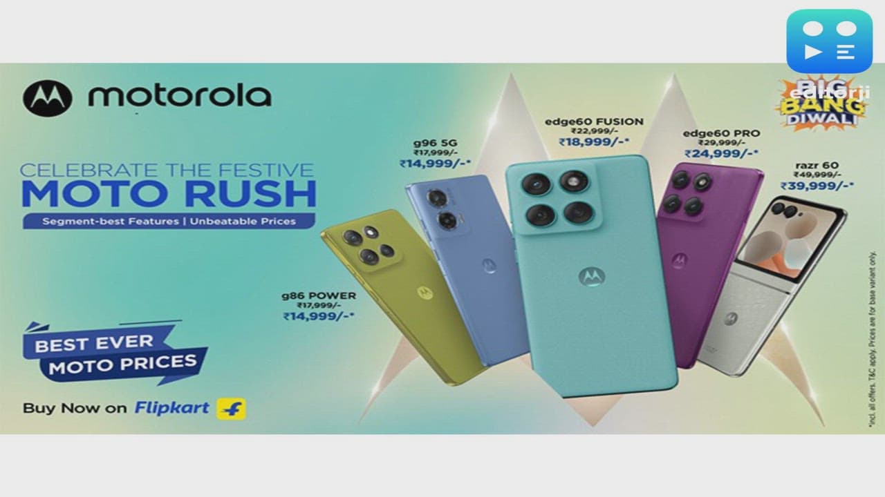 Motorola brightens Diwali with exciting offers on edge 60 PRO, edge 60 FUSION, g96 5G, g86 POWER & razr 60 during Flipkart's Big Bang Sale