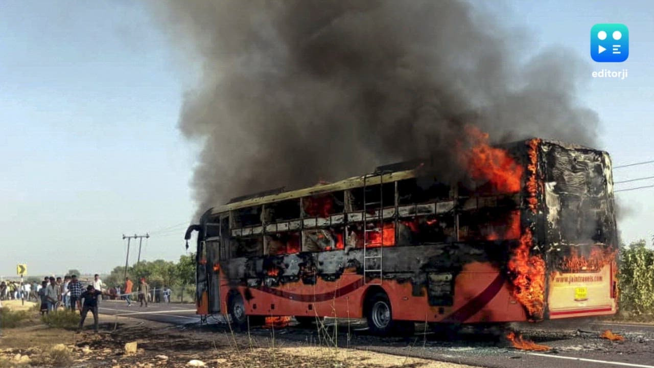 20 passengers burnt alive, 16 injured as bus catches fire in Jaisalmer; PM announces ex gratia