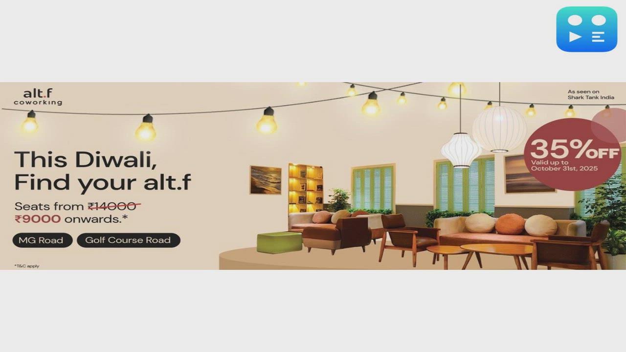 alt.f coworking launches Diwali offer on coworking spaces in Gurgaon from ₹9,000