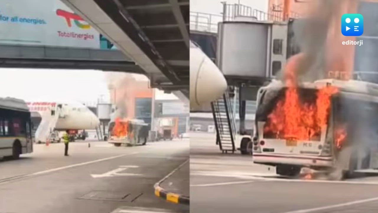 Air India bus catches fire at Delhi Airport, no casualty