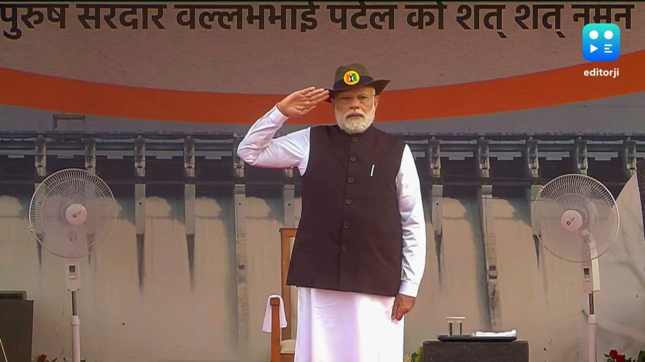 PM Modi pays tributes to Sardar Patel at Statue of Unity in Gujarat