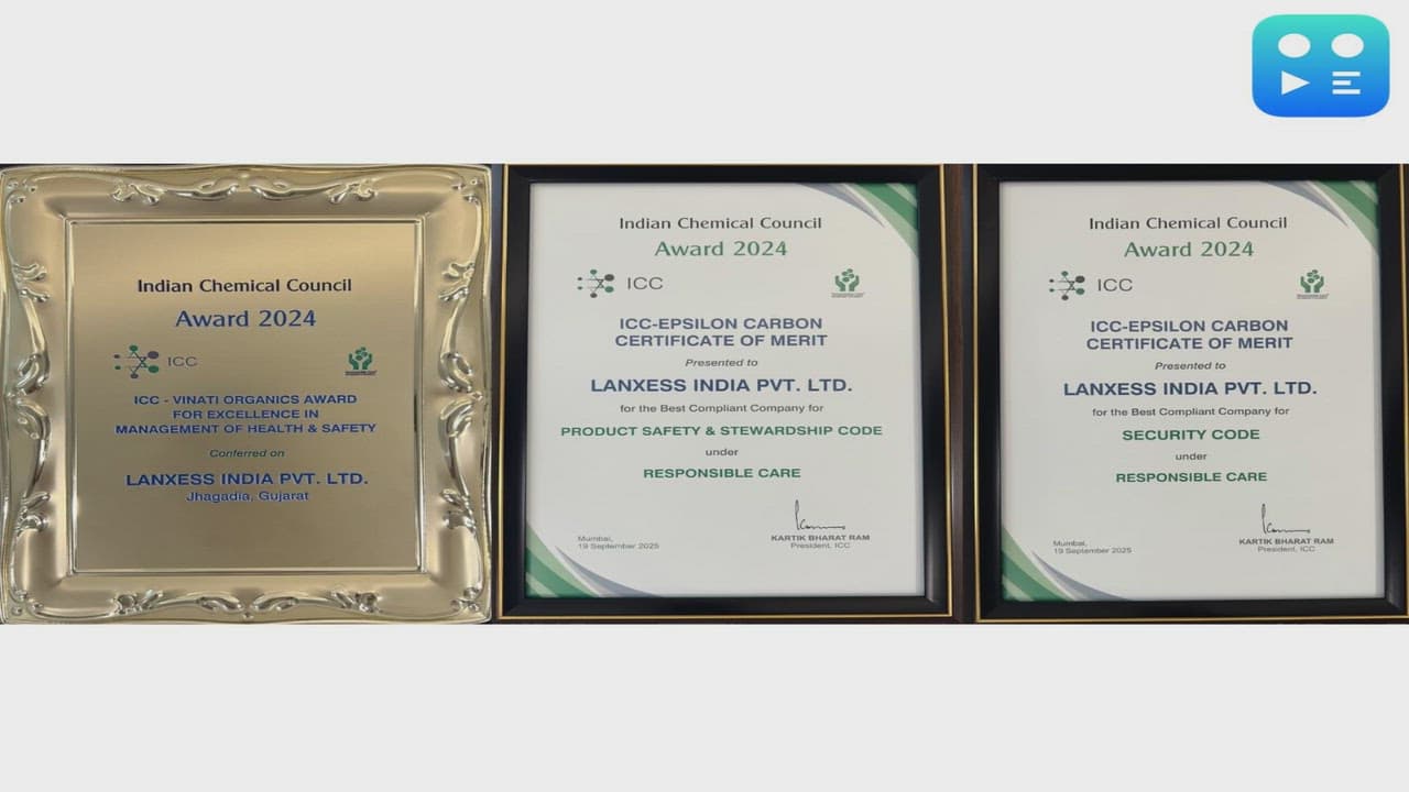 LANXESS India recognized with three prestigious honors by the Indian Chemical Council