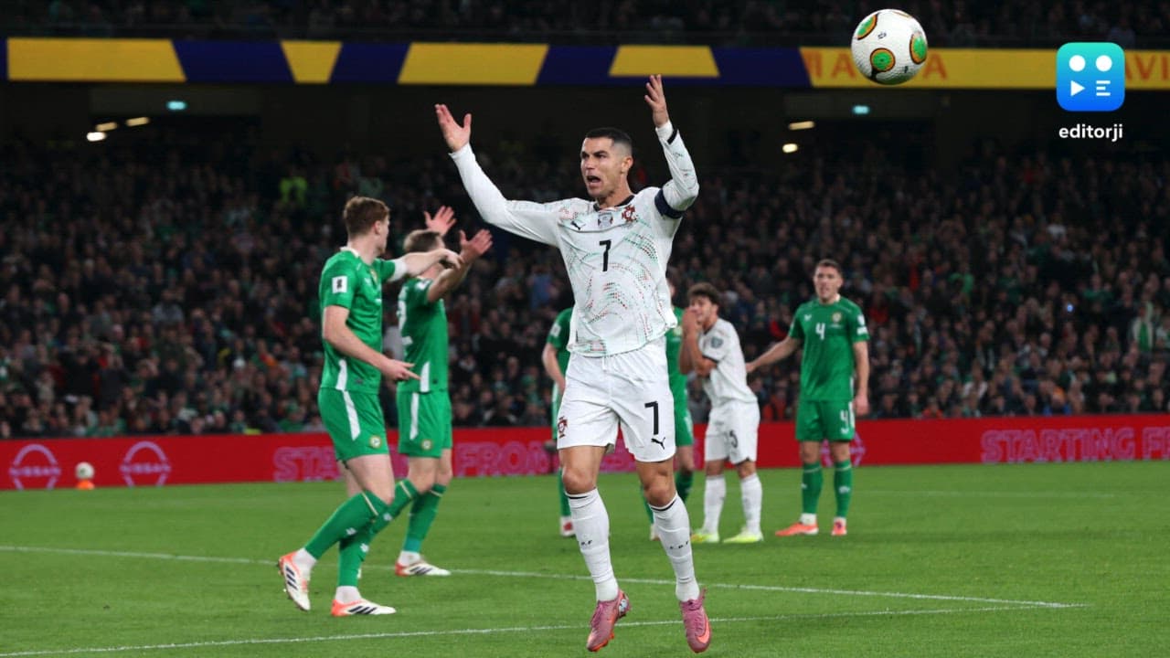 Ronaldo risks ban at World Cup after red card for elbowing Ireland defender in qualifying game