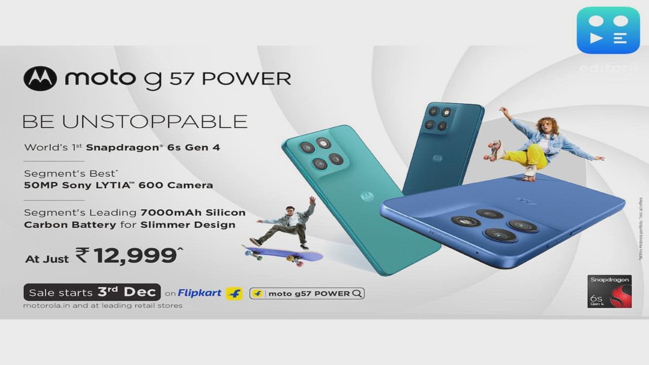 Motorola launches moto g57 POWER with world's 1st Snapdragon 6s Gen 4, 50MP LYTIA 600, moto AI and a 7000mAh battery at Rs. 12,999