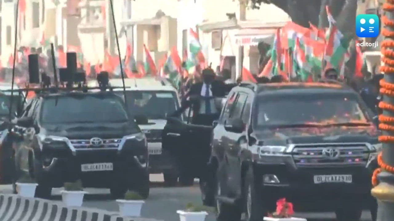 PM Modi holds roadshow to Ram temple ahead of flag ceremony