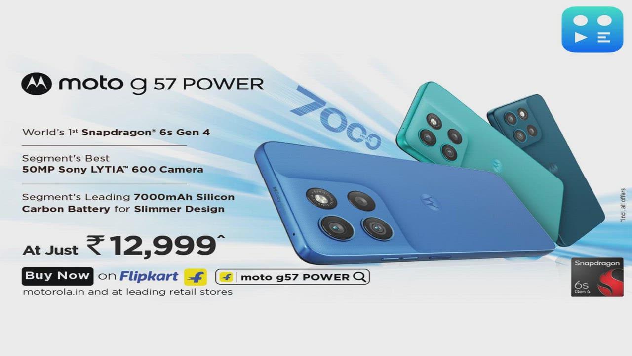 The Best Budget Phone^, moto g57 POWER goes on Sale with the 1st Snapdragon 6s Gen 4, a 50MP LYTIA 600 Camera and a 7000mAh Battery -- at Rs.12,999*