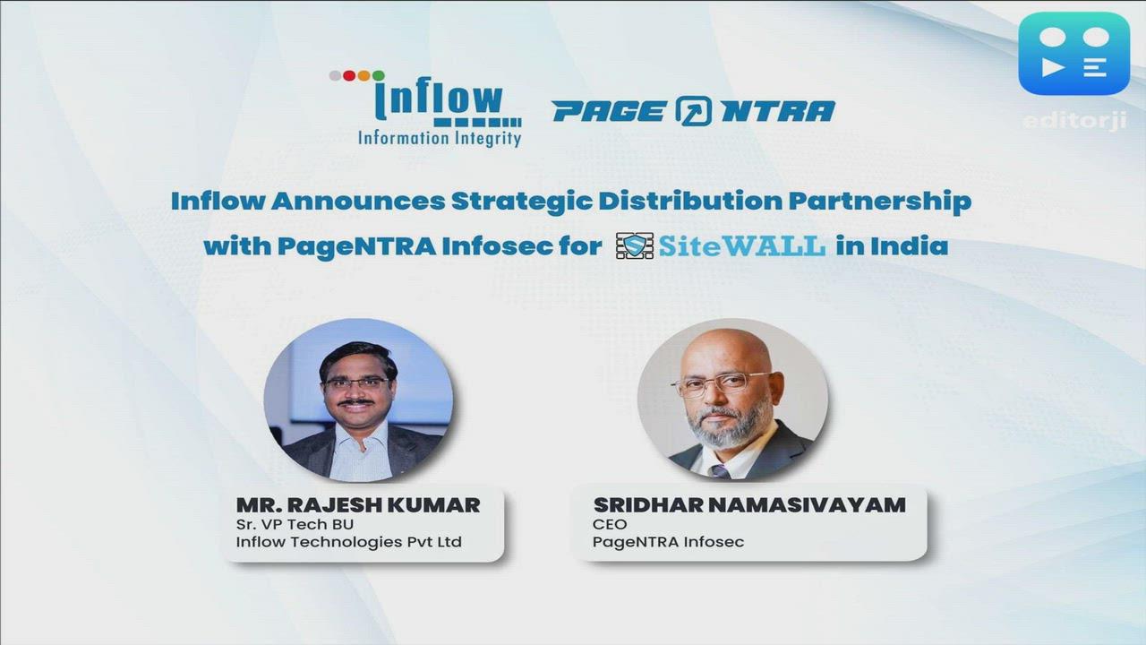Inflow Technologies Announces Strategic Distribution Partnership with PageNTRA Infosec for SiteWALL WAF in India