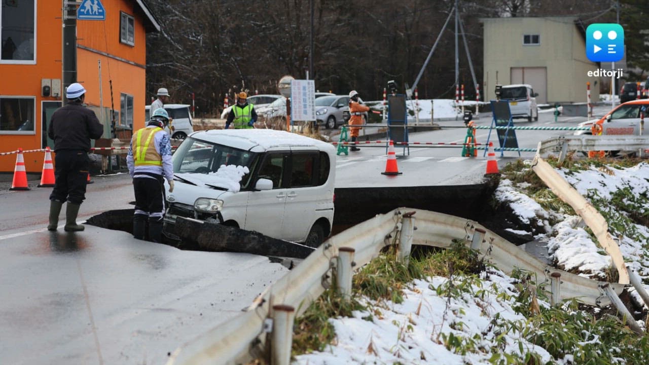Magnitude 7.5 quake hits northern Japan, injures 30 and damages roads