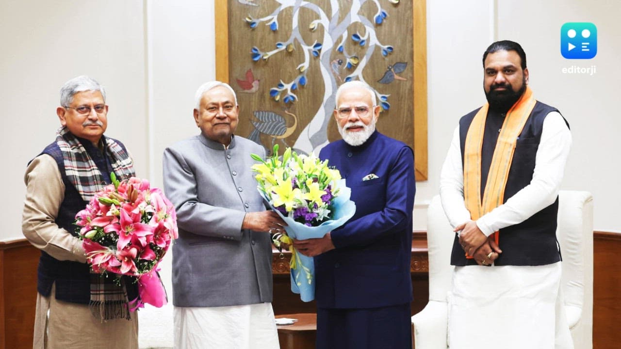 Bihar CM Nitish Kumar, Dy CM Samrat Choudhary call on PM Modi in Delhi