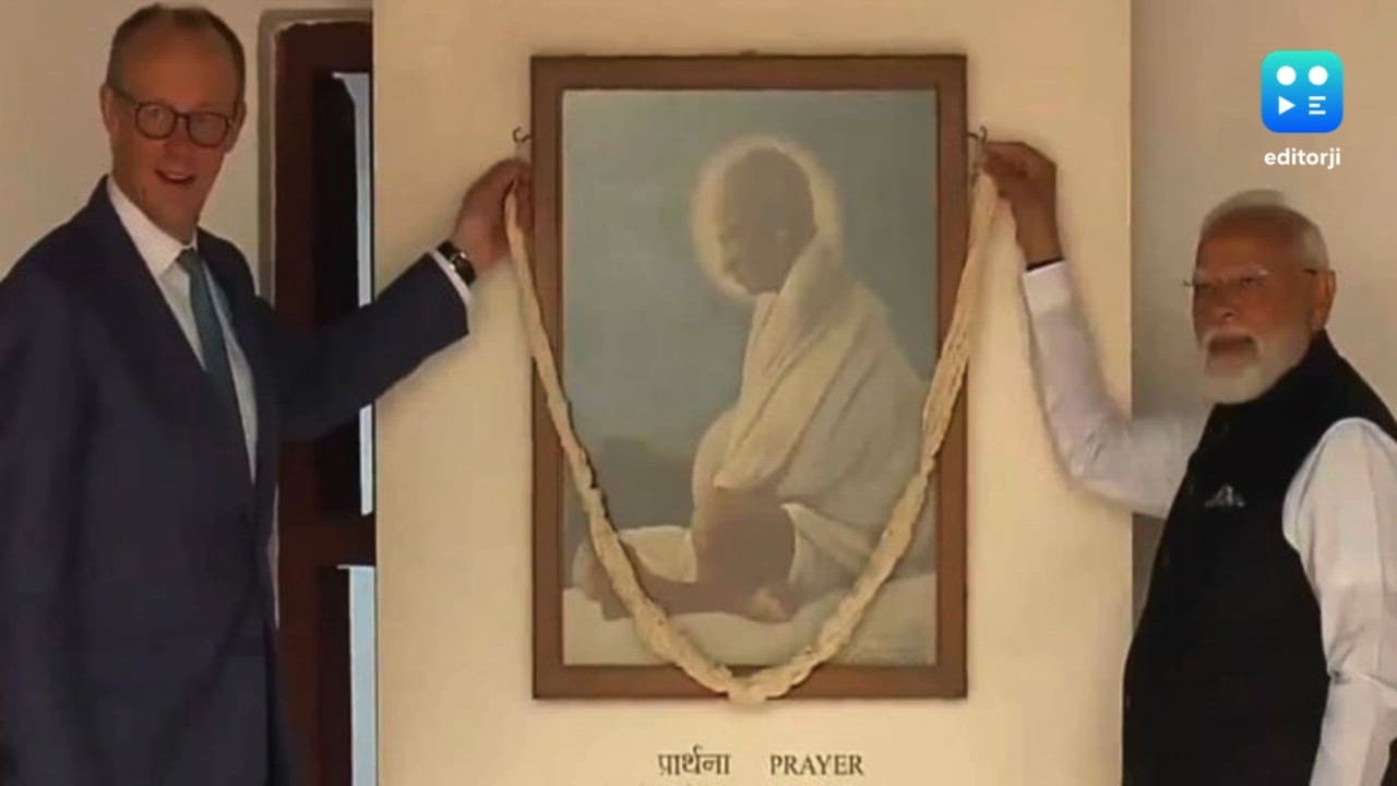 PM Modi, German Chancellor Merz pay tributes to Mahatma Gandhi at Sabarmati Ashram