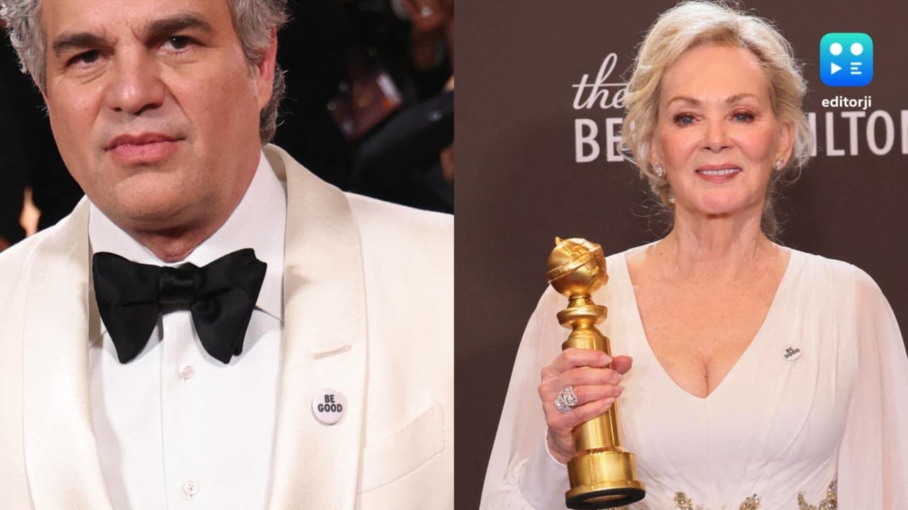 Celebrities wear pins protesting ICE on the Golden Globes red carpet