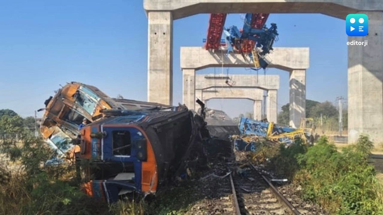 Crane collapses on high-speed passenger train in Thailand, 22 dead