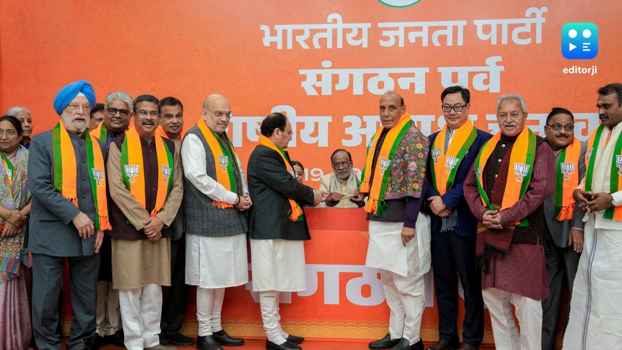 BJP president election: Senior leaders submit nomination papers of Nitin Nabin