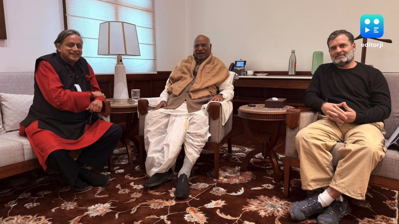 'All is good, we are on same page': Shashi Tharoor after meeting Kharge-Rahul