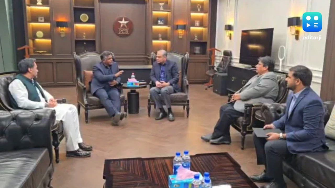 PCB chief Naqvi meets BCB president Aminul and ICC deputy chair Khwaja in Lahore
