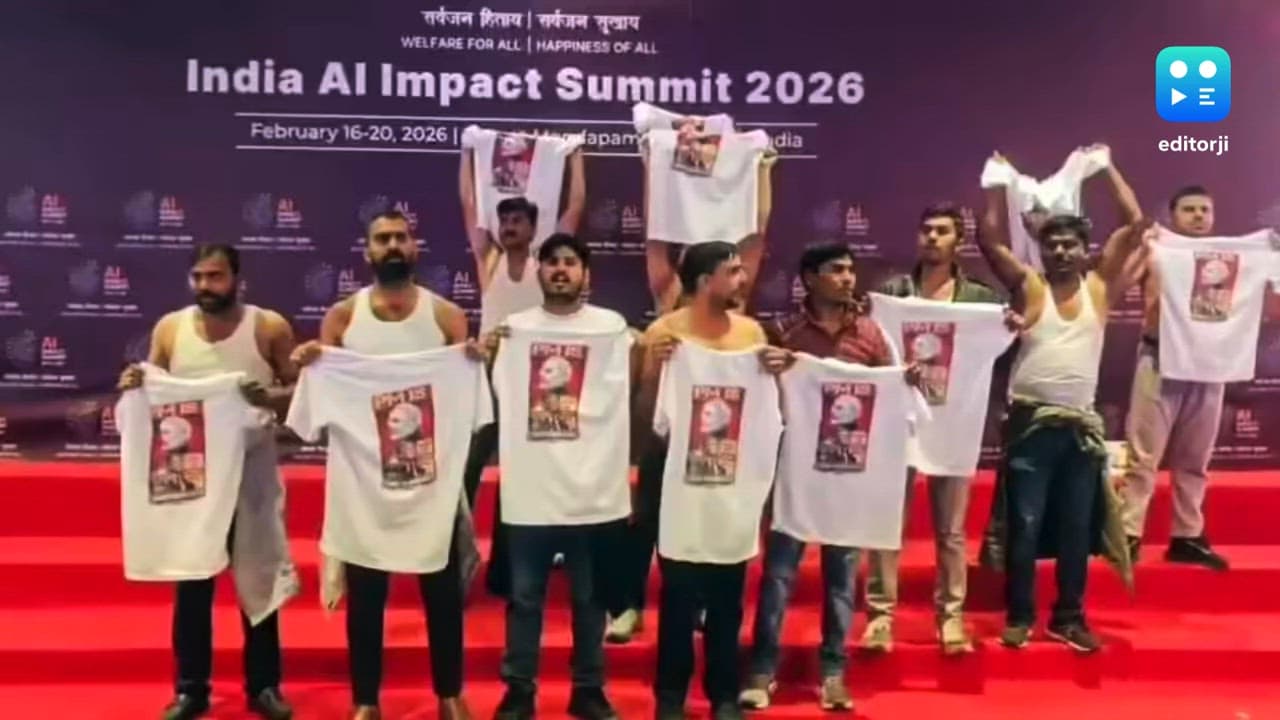 Shirtless protest at AI Summit: Police adds charges of rioting against arrested IYC members
