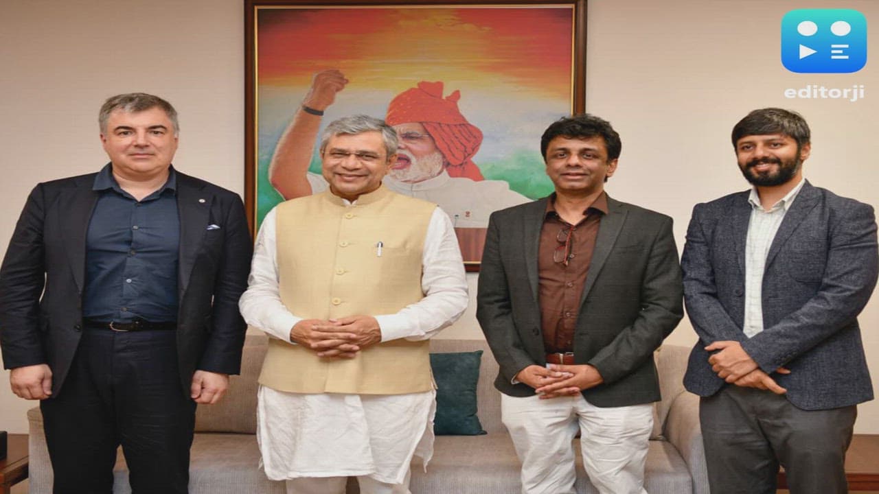 Ashwini Vaishnaw holds talk on electronic materials with Nobel Laureate Konstantin Novoselov and CEO, Lohum