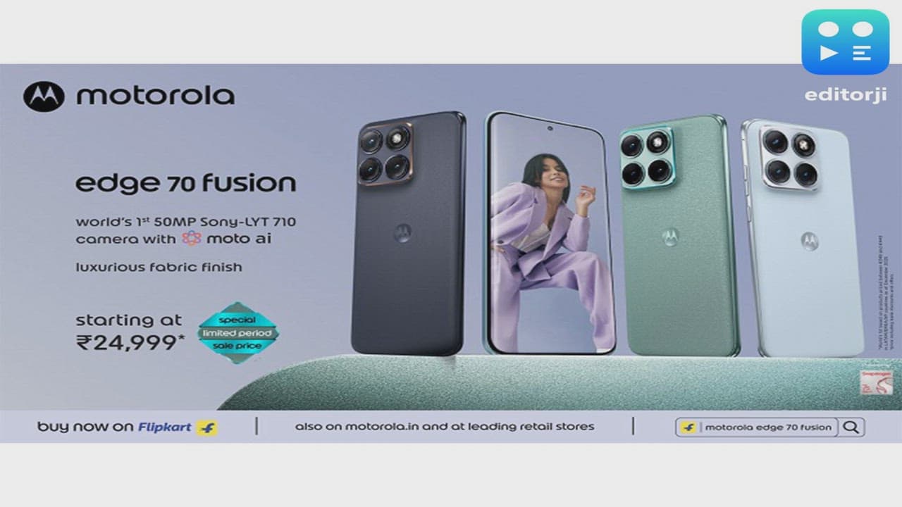 motorola edge 70 fusion Goes on Sale with World's 1st 50MP Sony-LYTIA™ 710 Camera, 7000mAh Battery and 144Hz 1.5K Display -- Starting Rs. 24,999* 