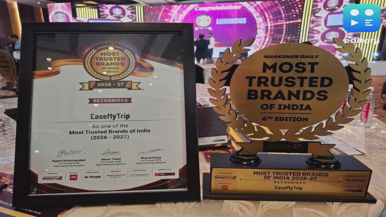 EaseMyTrip recognised among "Most Trusted Brands of India 2026-2027", reinforcing strong consumer confidence