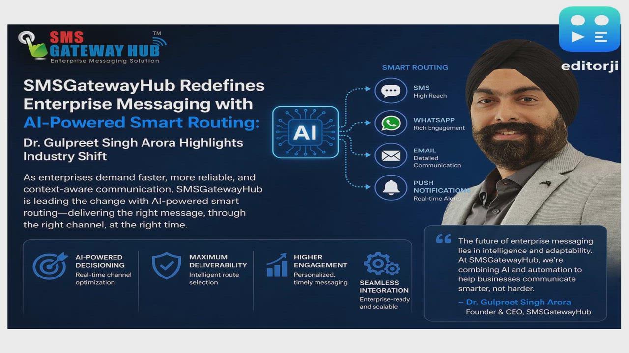 SMSGatewayHub Redefines Enterprise Messaging with AI-Powered Smart Routing: Dr. Gulpreet Singh Arora Highlights Industry Shift