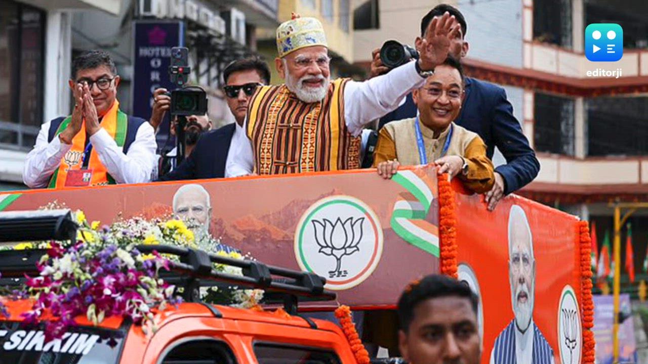 PM Modi leads mega roadshow in Sikkim, to attend celebrations marking 50 years of statehood