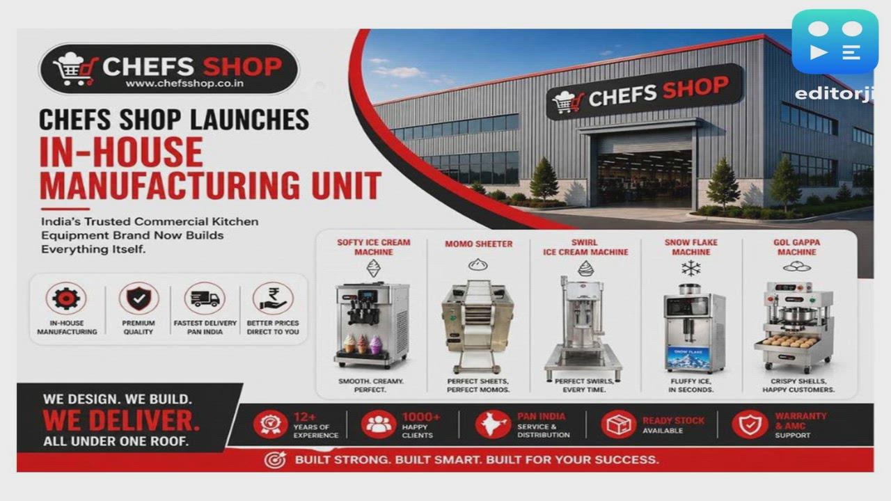 Chefs Shop Opens Its Own Factory -- India's Trusted Kitchen Equipment Brand Now Makes Everything In-House
