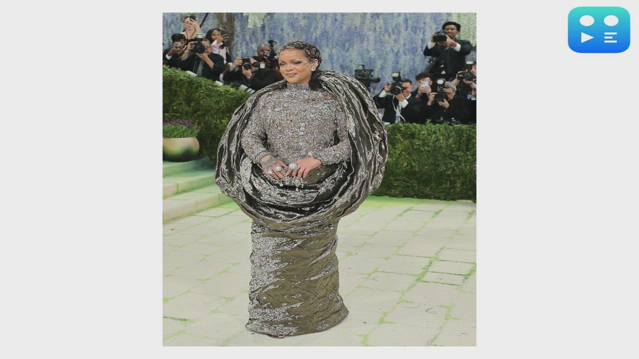 Rihanna's liquid metal dress turns heads at Met Gala 2026