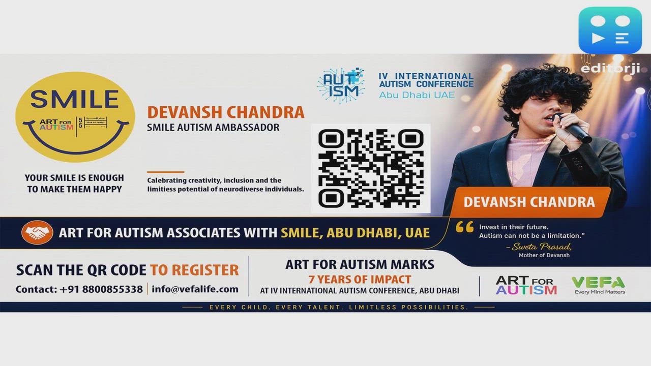 Devansh Chandra, Neurodiverse Singer, Named Global Ambassador at Abu Dhabi's IV International Autism Conference 2026; Art for Autism Marks 7 Years
