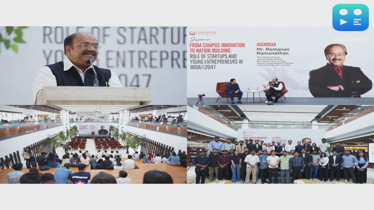 Ramanan Ramanathan, First Mission Director, Atal Innovation Mission, Applauds Entrepreneurial and Innovation Culture at Galgotias University