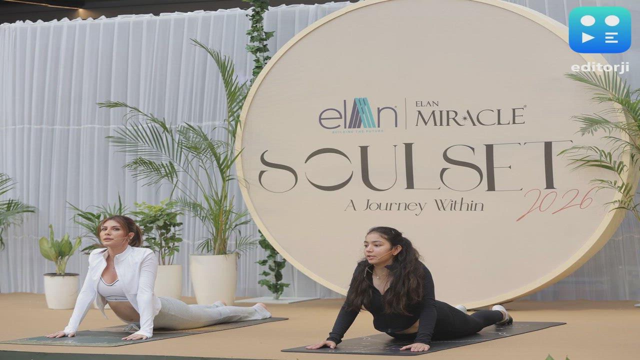 Elan Group Celebrates International Yoga Day With Bollywood Sensation Elnaaz Norouzi Through Soulset at Elan Miracle Mall