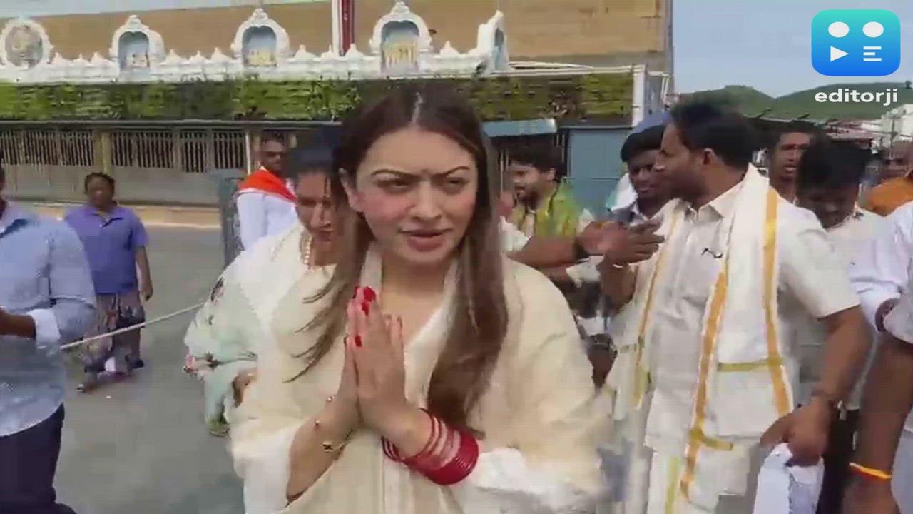 Hansika Motwanni seeks blessings at Tirumala temple, shares morning glimpse 