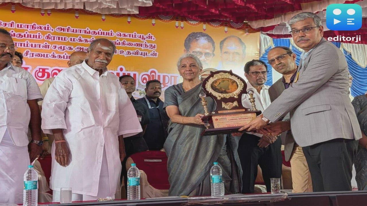 Union Finance Minister Nirmala Sitharaman Inaugurates Muzhiyan Kulam, Restored by Lumina Datamatics and Community Stakeholders in Puducherry